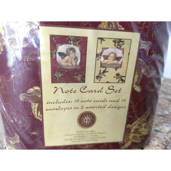 Vintage 2003 Cherubs Note Card Set in Display Case w/ Tassel Cards & Envelopes - Picture 3 of 12